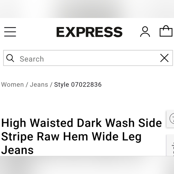 NWT EXPRESS Tuxedo Stripe Wide Leg Jeans Size 6L - Picture 2 of 16